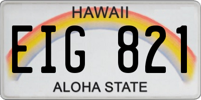 HI license plate EIG821