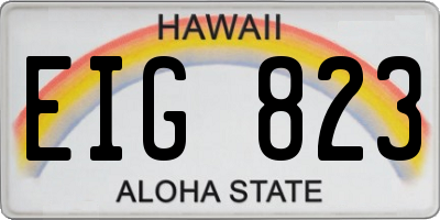 HI license plate EIG823