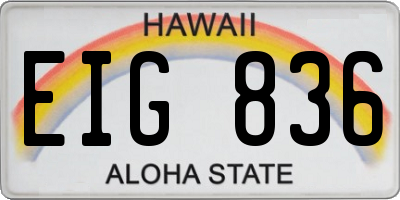 HI license plate EIG836