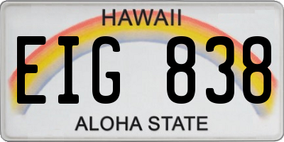 HI license plate EIG838