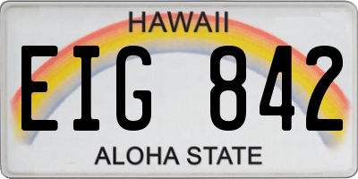HI license plate EIG842