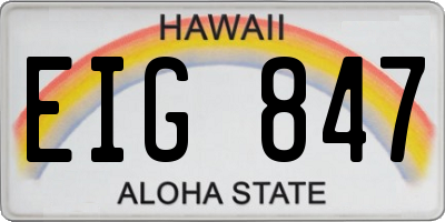 HI license plate EIG847