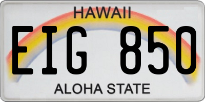 HI license plate EIG850