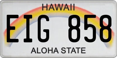 HI license plate EIG858