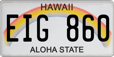 HI license plate EIG860