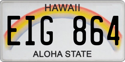 HI license plate EIG864