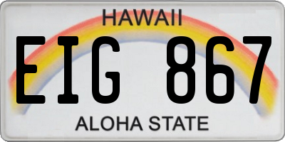 HI license plate EIG867