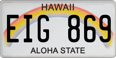 HI license plate EIG869