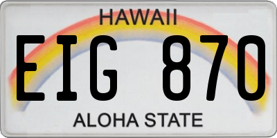 HI license plate EIG870