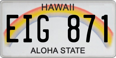 HI license plate EIG871