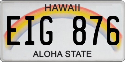 HI license plate EIG876
