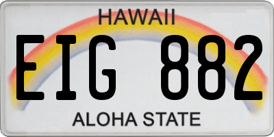 HI license plate EIG882