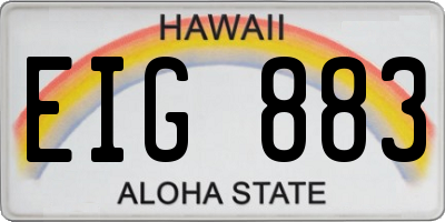 HI license plate EIG883