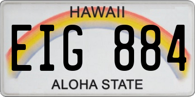 HI license plate EIG884