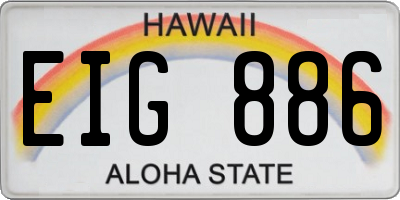 HI license plate EIG886