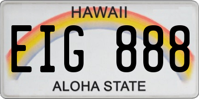 HI license plate EIG888
