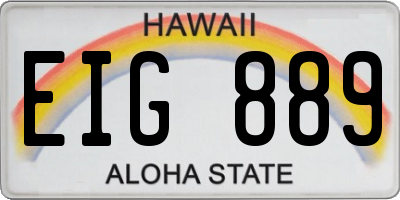 HI license plate EIG889