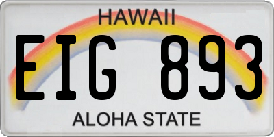 HI license plate EIG893