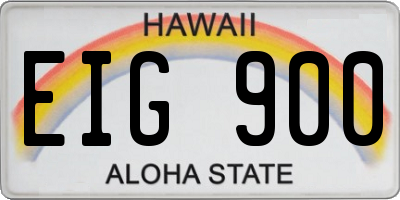 HI license plate EIG900