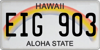 HI license plate EIG903