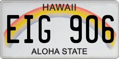 HI license plate EIG906