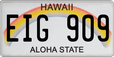 HI license plate EIG909