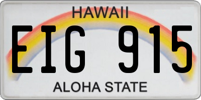 HI license plate EIG915