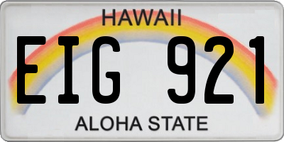 HI license plate EIG921