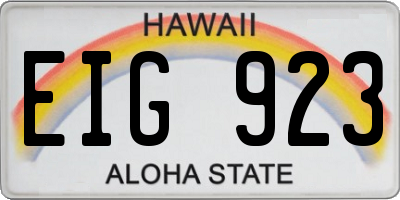 HI license plate EIG923