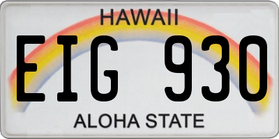 HI license plate EIG930