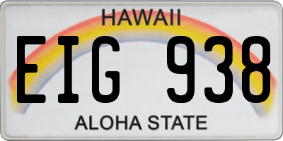 HI license plate EIG938