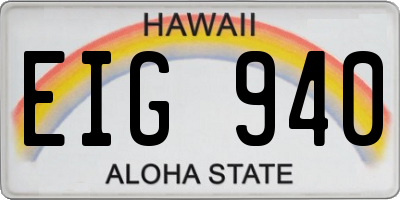 HI license plate EIG940