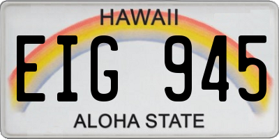 HI license plate EIG945