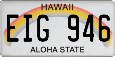 HI license plate EIG946