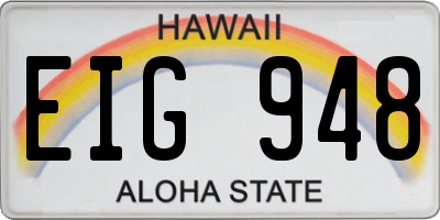HI license plate EIG948