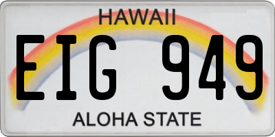 HI license plate EIG949