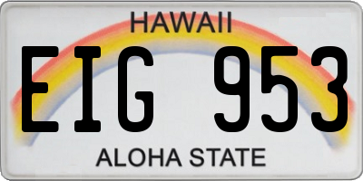 HI license plate EIG953
