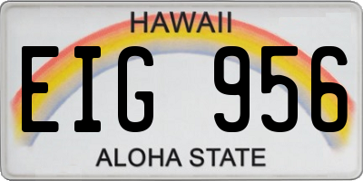 HI license plate EIG956