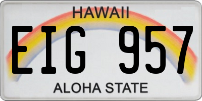 HI license plate EIG957