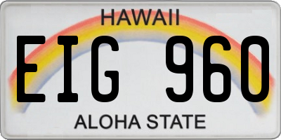 HI license plate EIG960