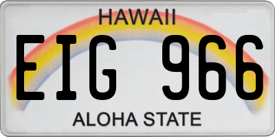 HI license plate EIG966