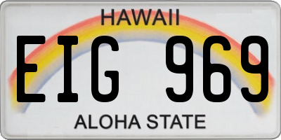HI license plate EIG969