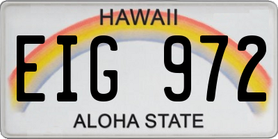 HI license plate EIG972