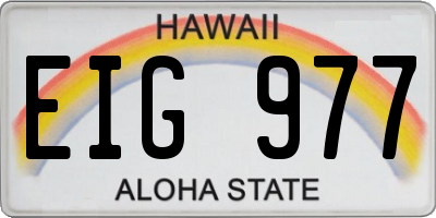 HI license plate EIG977
