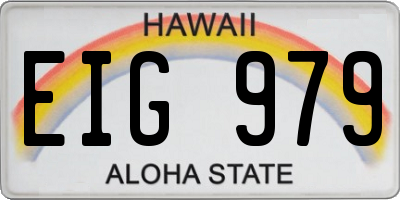 HI license plate EIG979