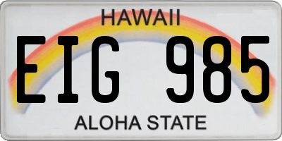 HI license plate EIG985