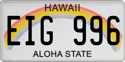 HI license plate EIG996