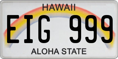HI license plate EIG999