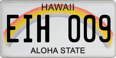 HI license plate EIH009