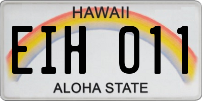 HI license plate EIH011